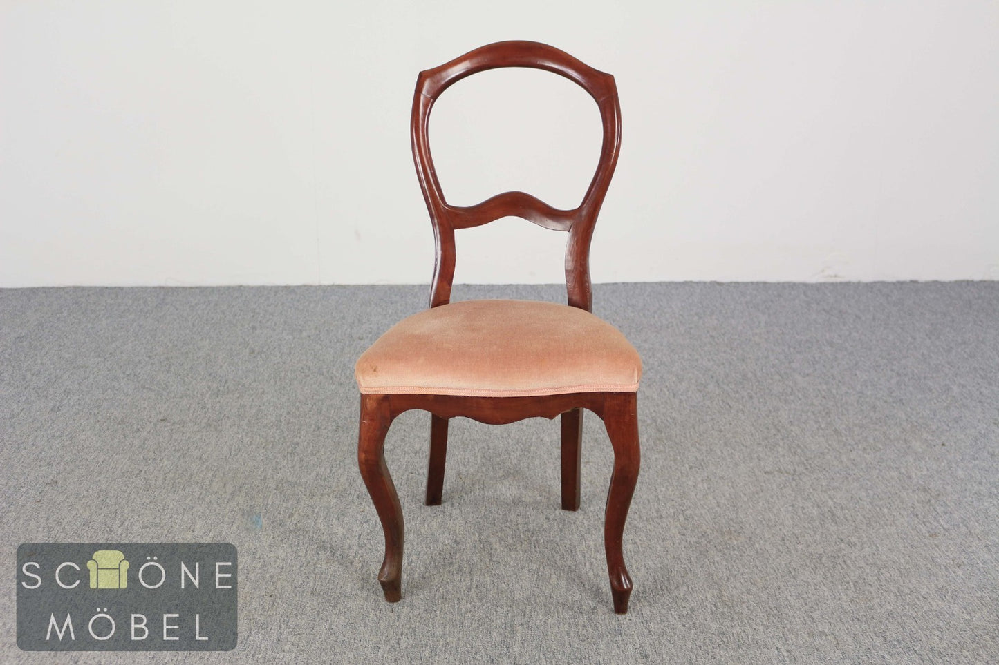 Set aus 6 elegante Rokoko Stil Polsterstühle Mahagoni Esszimmerstühle Vintage