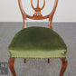 Antik Stil Stuhl Chippendale Esszimmerstuhl Samt Grün Massivholz Rokoko Vintage