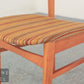 3x Vintage Stuhl Holz Polster Streifen Danish Design Mid Century Esszimmer Chair