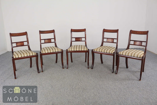 5 Esszimmerstühle im Traditionellen Vintage Stil Chair Set Stuhl Mahagoni