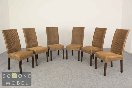 6 Esszimmerstühle im Kolonialstil Stil Rattan Lloyd Loom Chalet Massiv Möbel