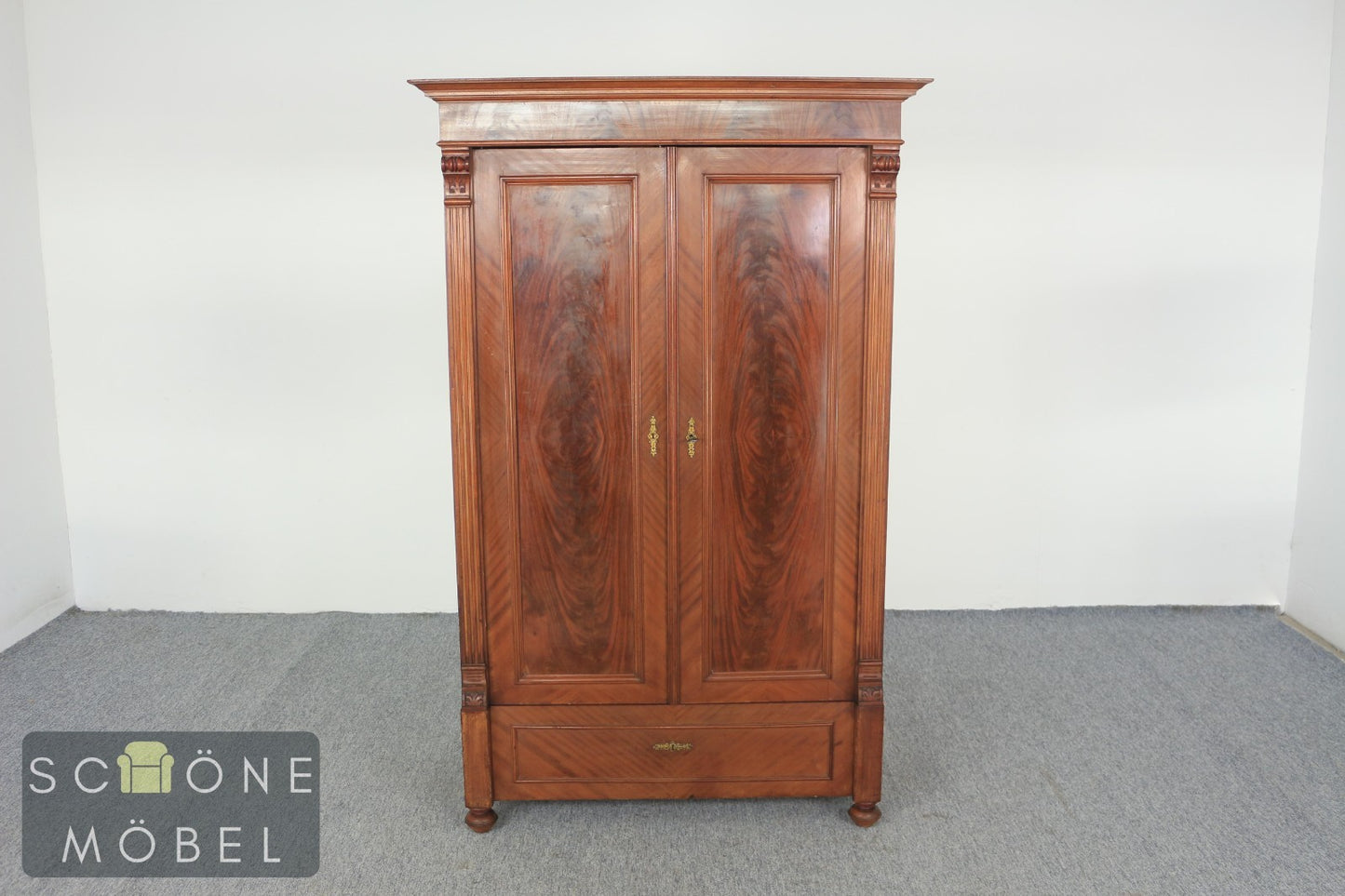 Wunderschöner Gründerzeit Kleiderschrank Garderobe Antik Stil Schrank Wardrobe