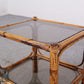 Italienischer Bambus Couchtisch Rauchglas 70er Vintage Beistelltisch Tisch