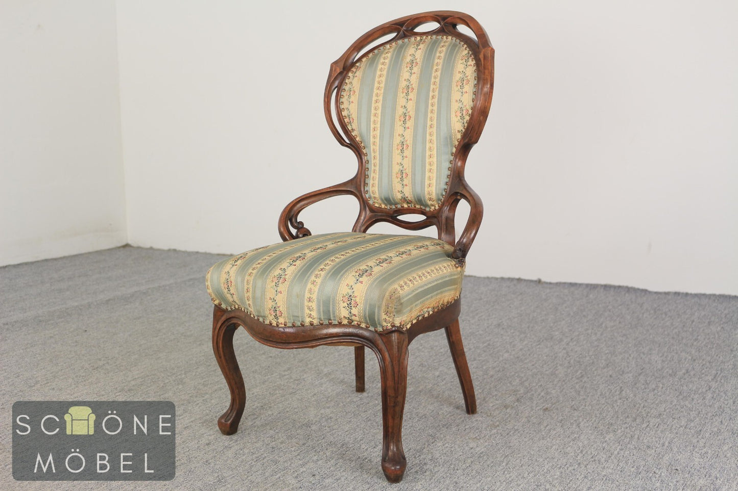 Wunderschöner Barock Design Sessel Massivholz Antik Stil Stuhl Vintage