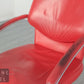 Original Designklassiker 2er Set KOINOR Design Freischwinger Stühle rot – Leder