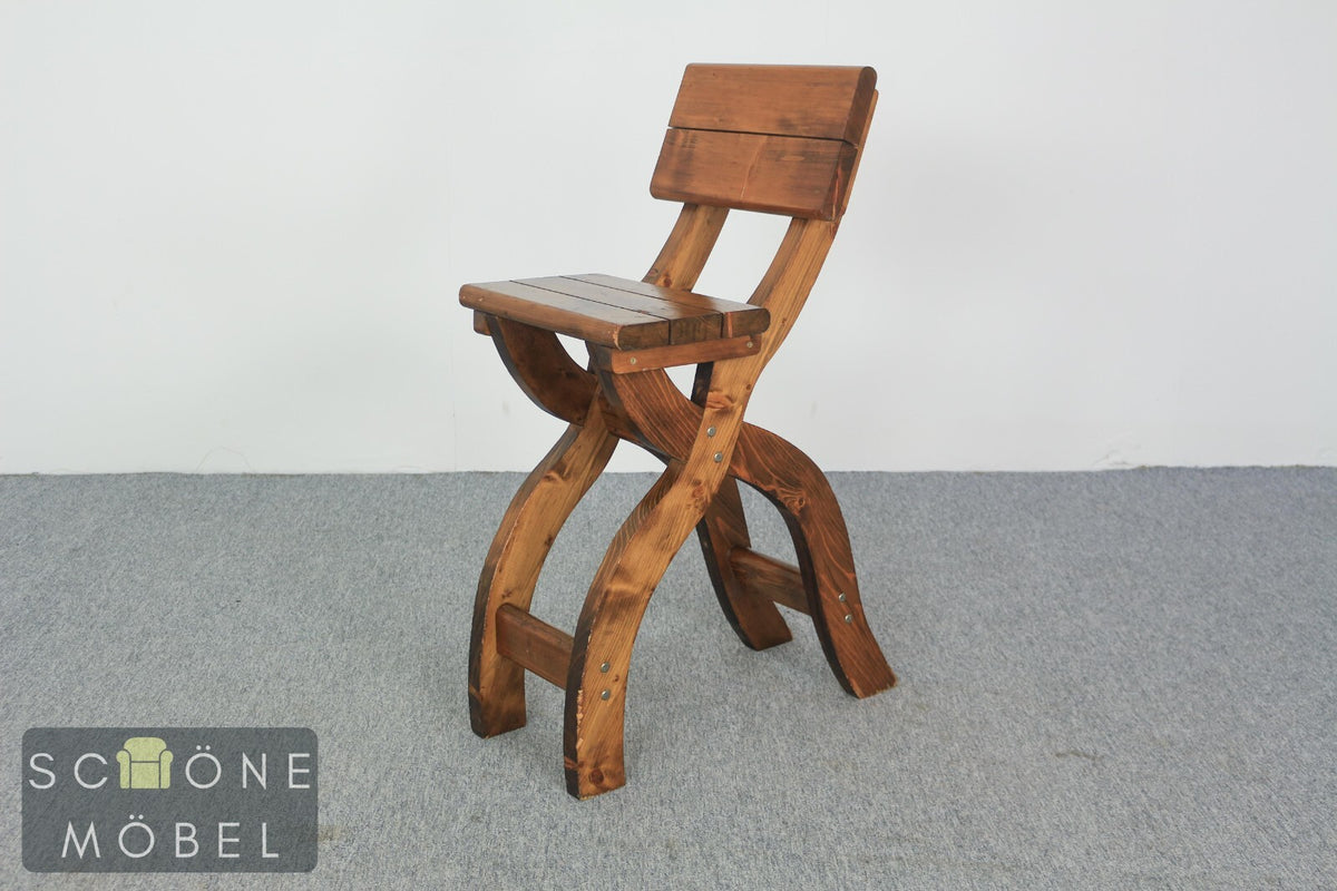 3x Barhocker Garten Stuhl Terrassen Möbel Tavernen Holzstuhl Landhausstil
