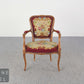 Gobelinsessel Armlehnstuhl Holzrahmen floral Rot – Vintage Lounge Sessel