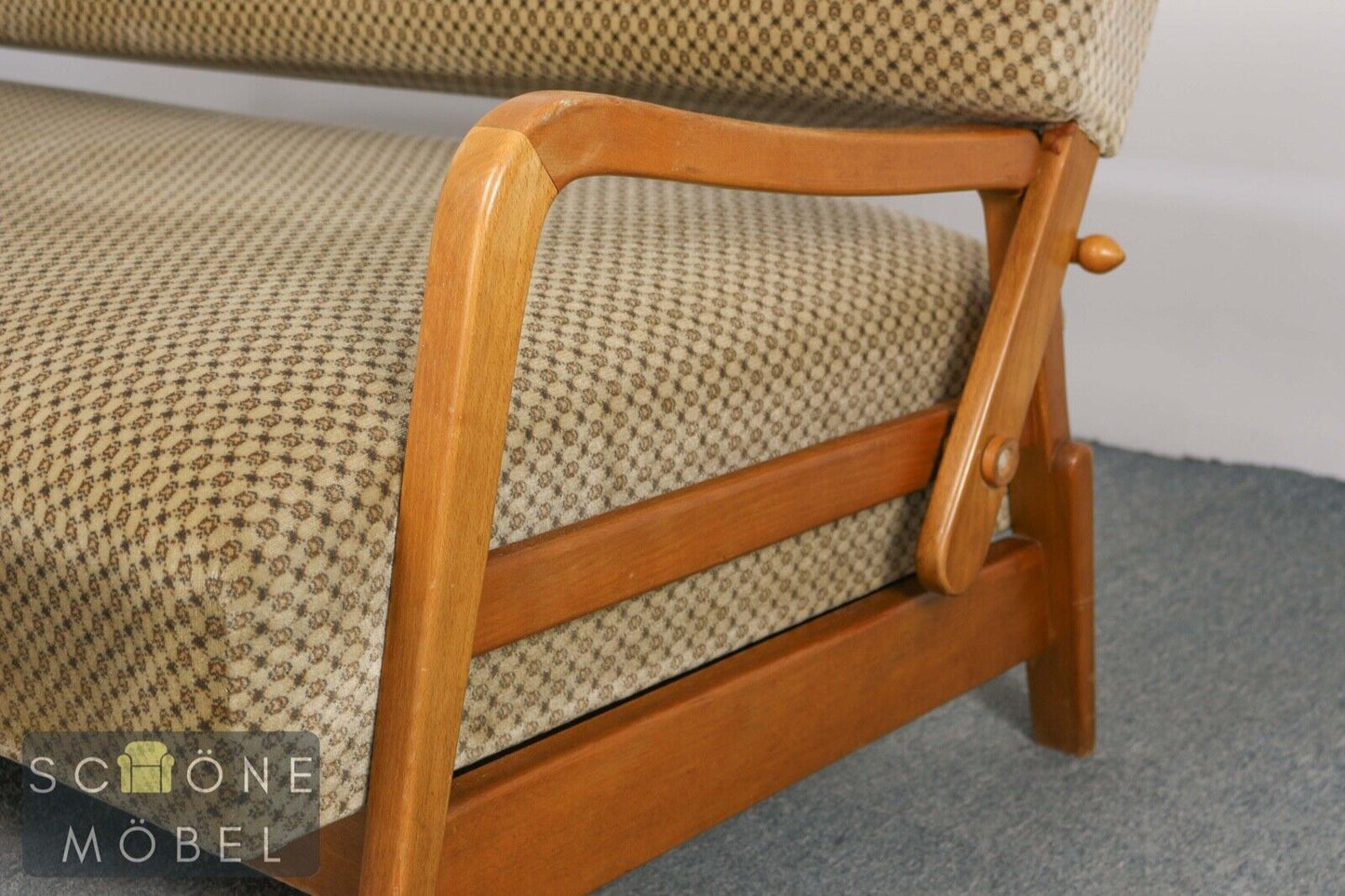 Mid Century Klappsofa 3er Sofa Vintage Schlafsofa Retro 3 Sitzer Couch Daybed