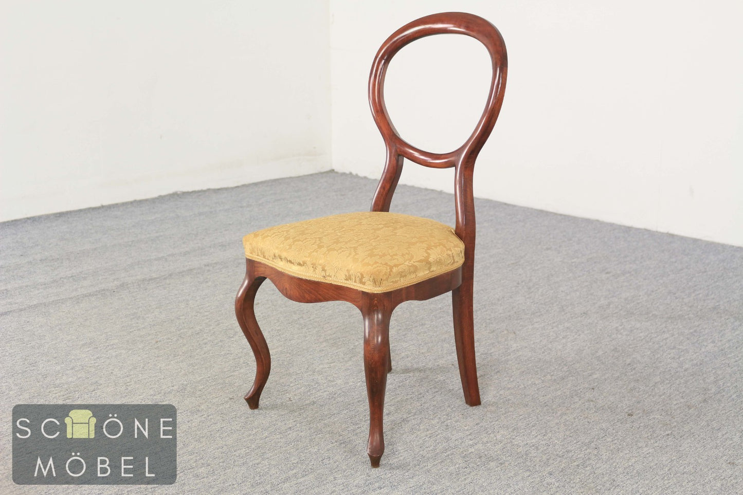 Antik Stil Stuhl Rundrücken Esszimmerstuhl Massivholz Rokoko Biedermeier Vintage