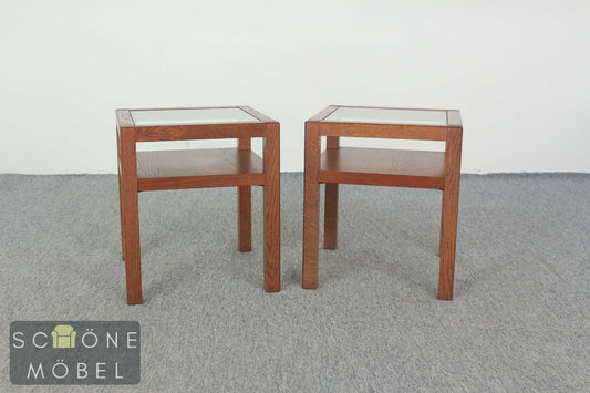 Vintage Glastisch Beistelltisch Nachttisch Retro Telefontisch Nachttisch Table