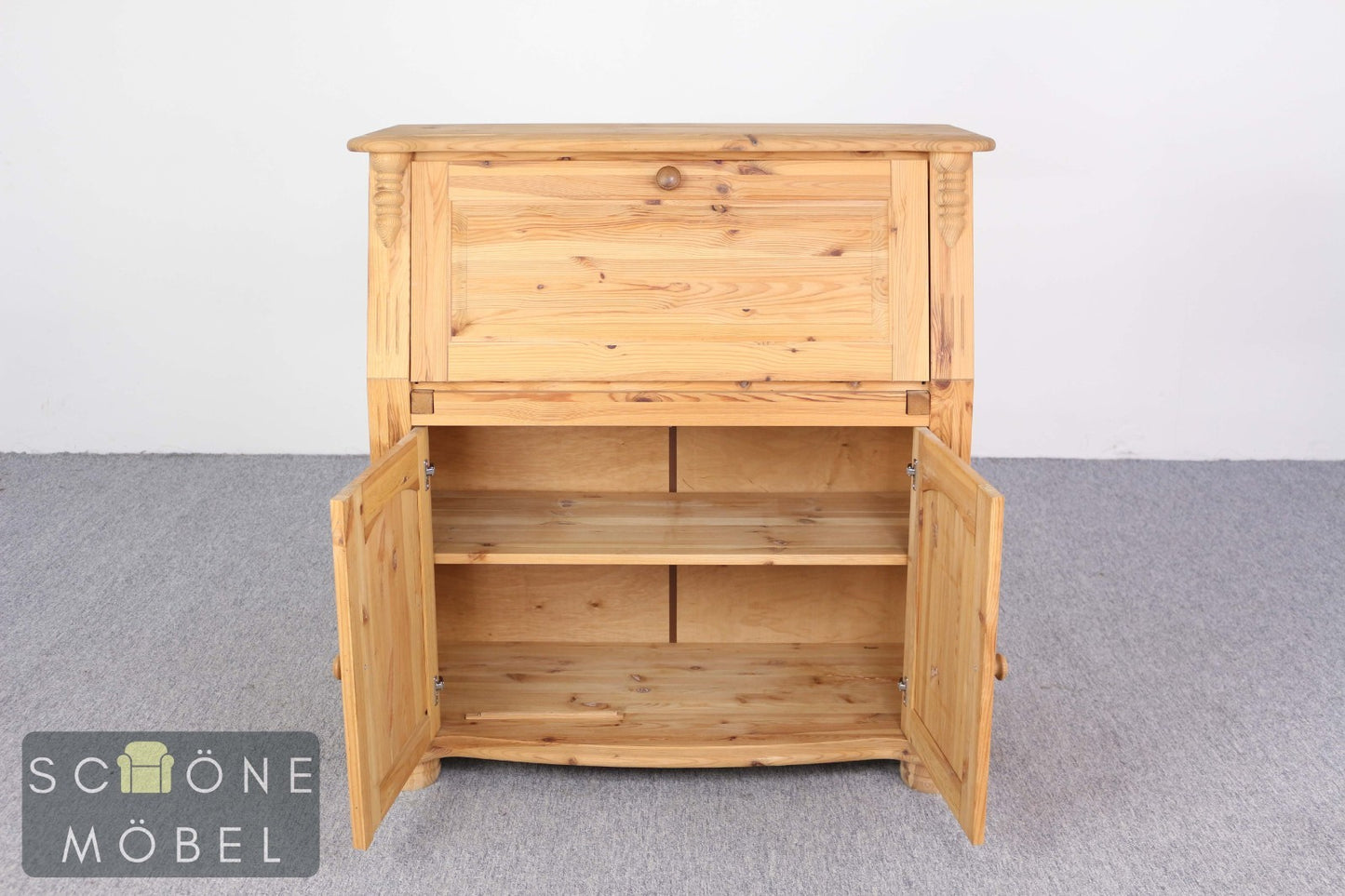 Massivholz Sekretär Kiefer Landhaus Schreibschrank Vintage Bauernmöbel