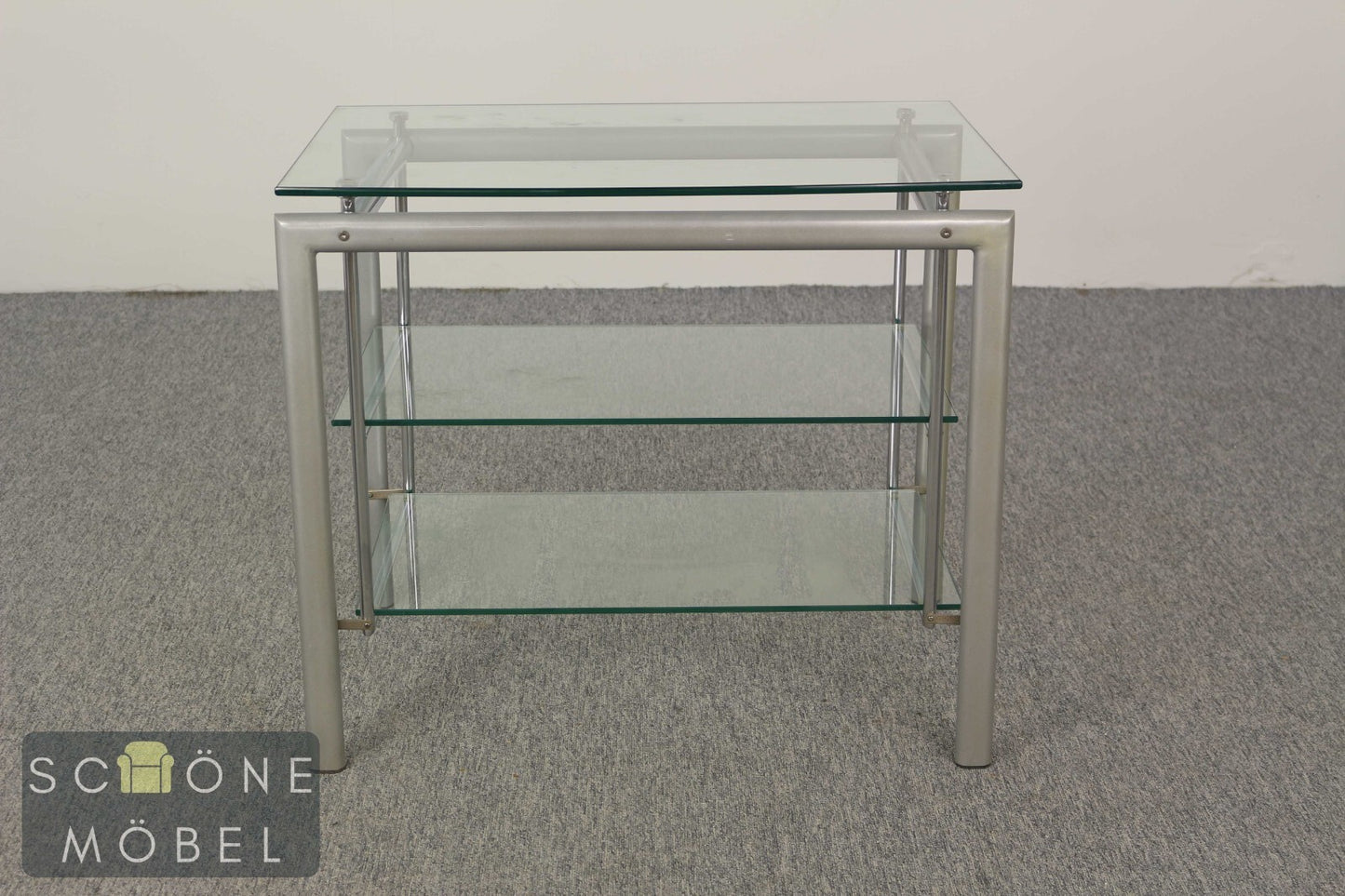 Industrial Style Beistelltisch Modern  Glas Tisch Hifi Table Chrom / Glas