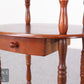 Vintage Beistelltisch rund mit Schublade Etagere Blumenständer Holz