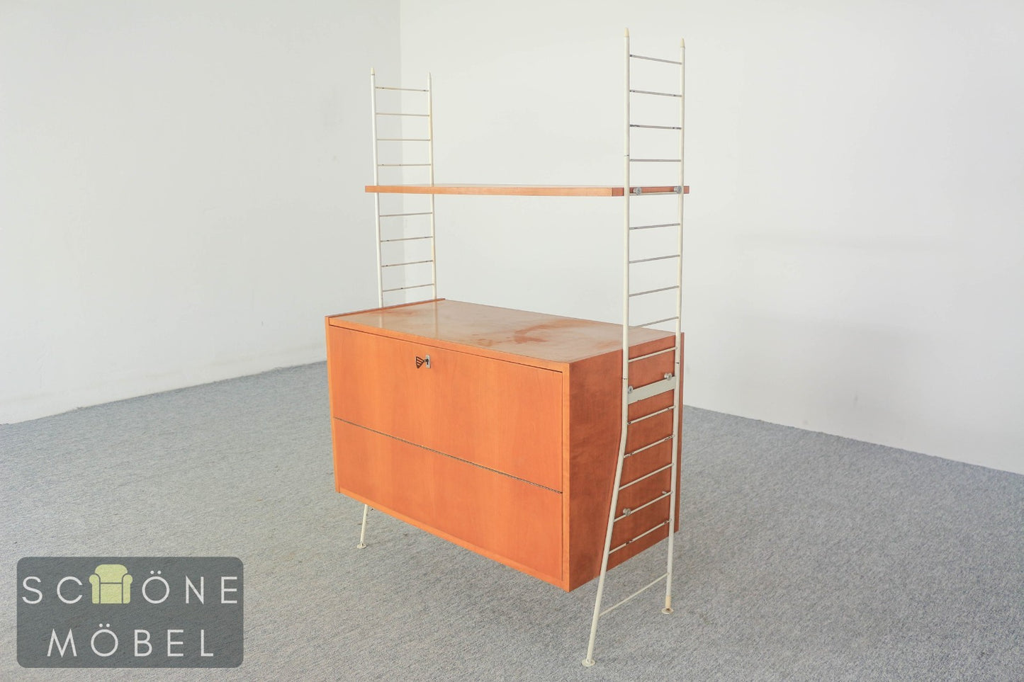 Vintage String Regal 50er Jahre Design Schrank Mid Century Shelf Bücherschrank
