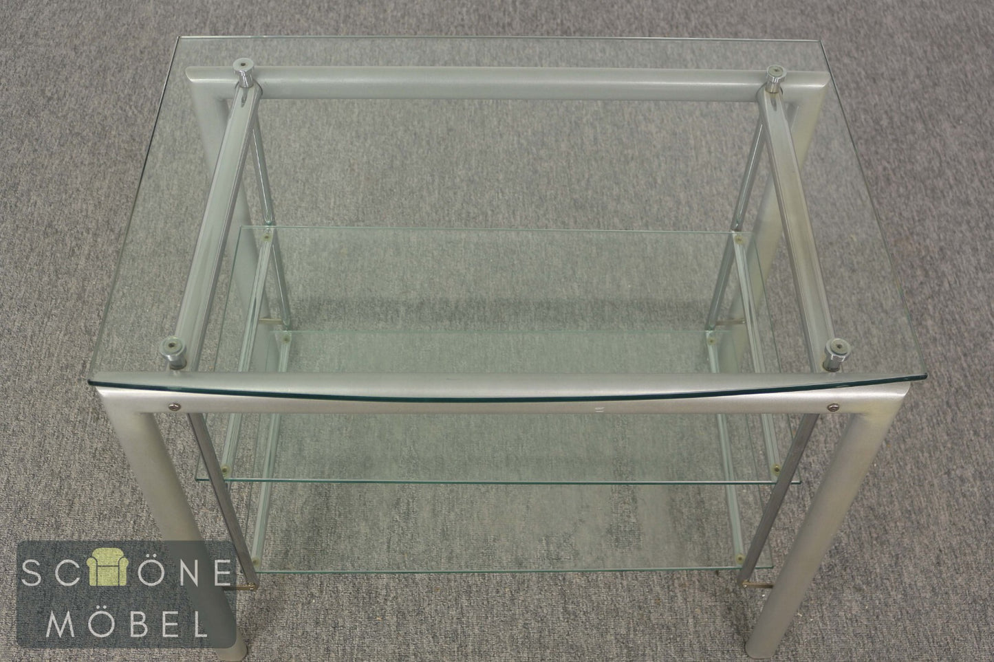 Industrial Style Beistelltisch Modern  Glas Tisch Hifi Table Chrom / Glas