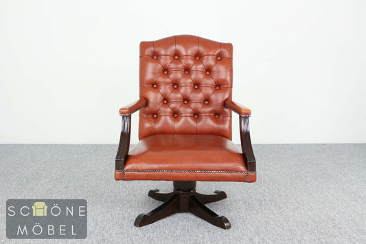Hübscher Chesterfield Sessel Ledersessel Echtleder 1er Leder Armchair English