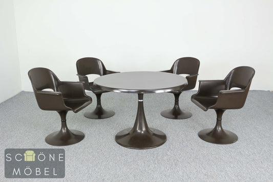KURZ Vintage Tisch Retro Drehstühle Mid Century Table Space Age Esstisch 70er