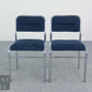 2er Set Design Stuhl Chrom Blau Polsterstuhl Set modern Stapelstuhl Vintage