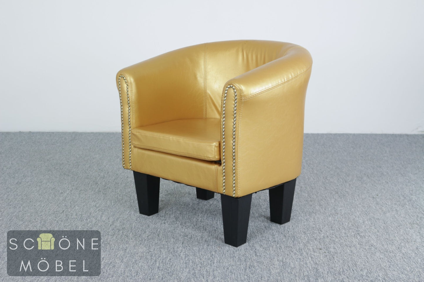 Niedlicher Clubsessel Sessel Ledersessel Sessel 1er Kunstleder Gold