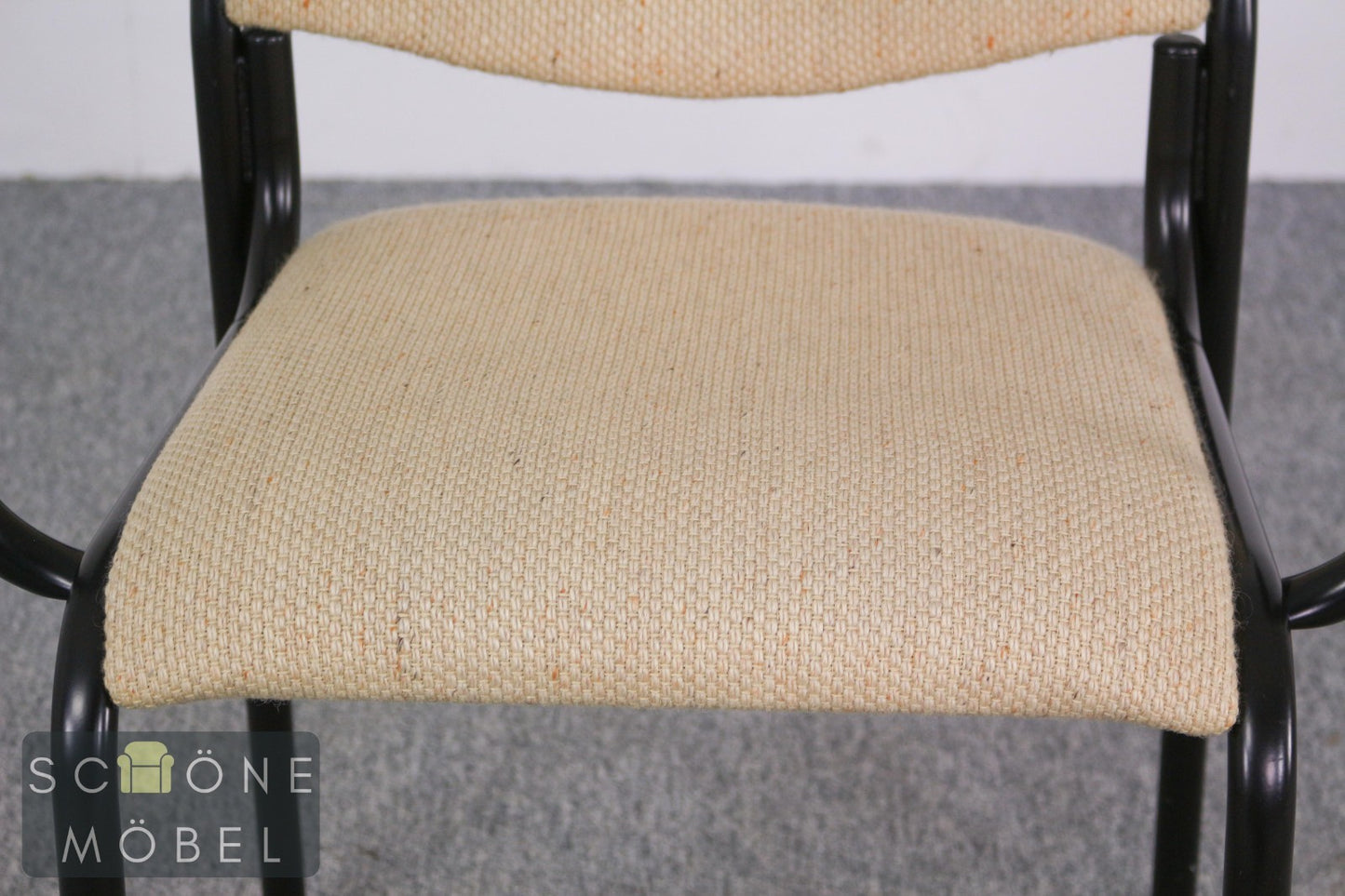 Vintage Armlehnstuhl Besucherstuhl Freischwinger Bauhaus Stil Creme