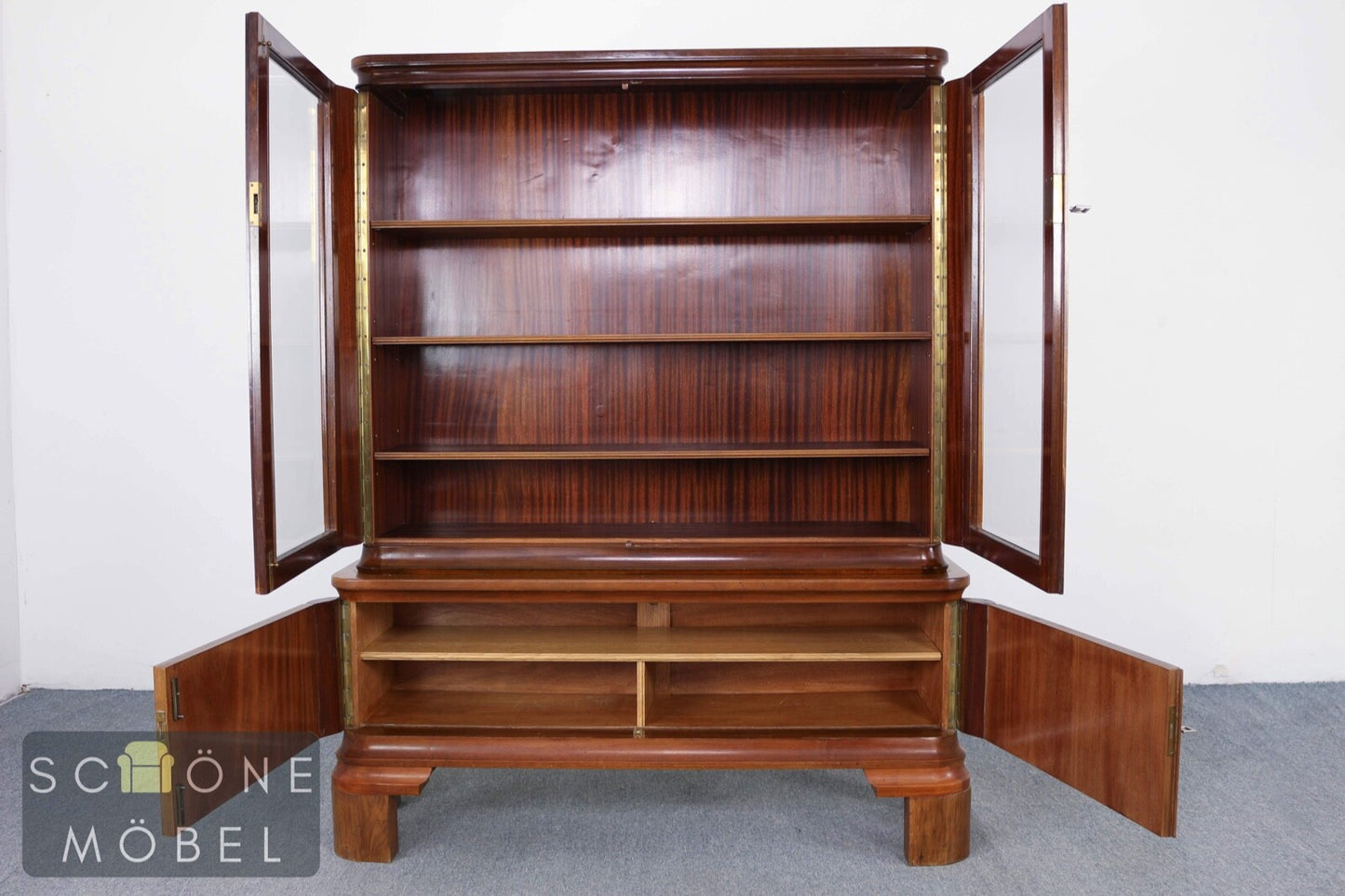 Aert Deco Vitrine Antik Stil Glasschrank Geschirrschrank Bücherschrank Schrank