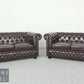 Neuwertiges Chesterfield Design Sofa 2 Sitzer Kunstleder Couch Armchair Englisch